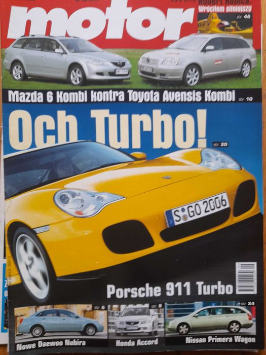 MOTOR Daewoo Nubira, Porsche 911, Citroen C5, Peugeot 405, rok 2003