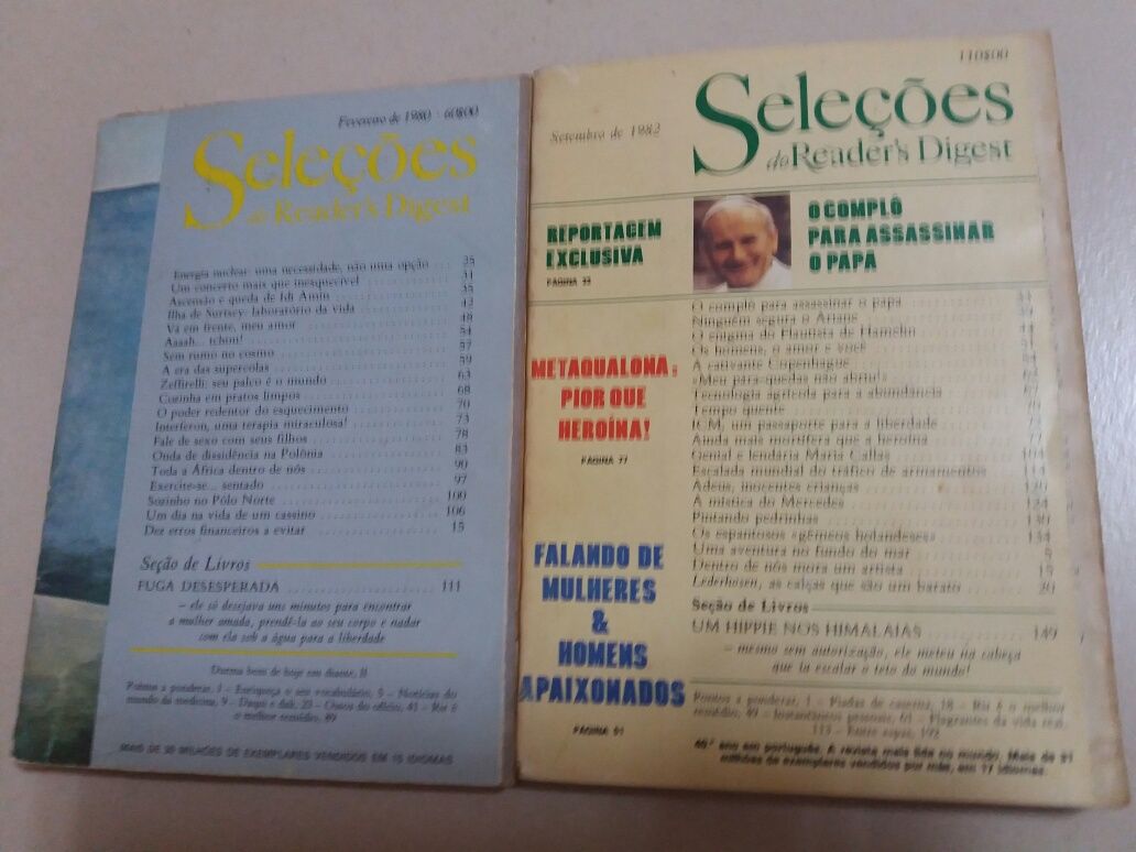 Lote de 9 revistas Seleções do Reader's Digest (anos 70 e 80)