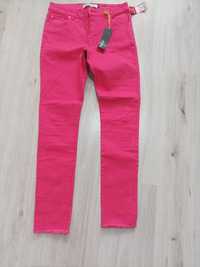 Piękne różowe jeansy rozmiar 34/xs nowe z metką