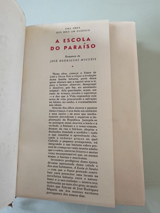 1a edicao do livro Jose Rodrigues Migueis 1960 a escola do paraiso