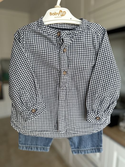 Набір для хлопчика 9 міс — сорочка Inextenso + джинси M&S, як нові