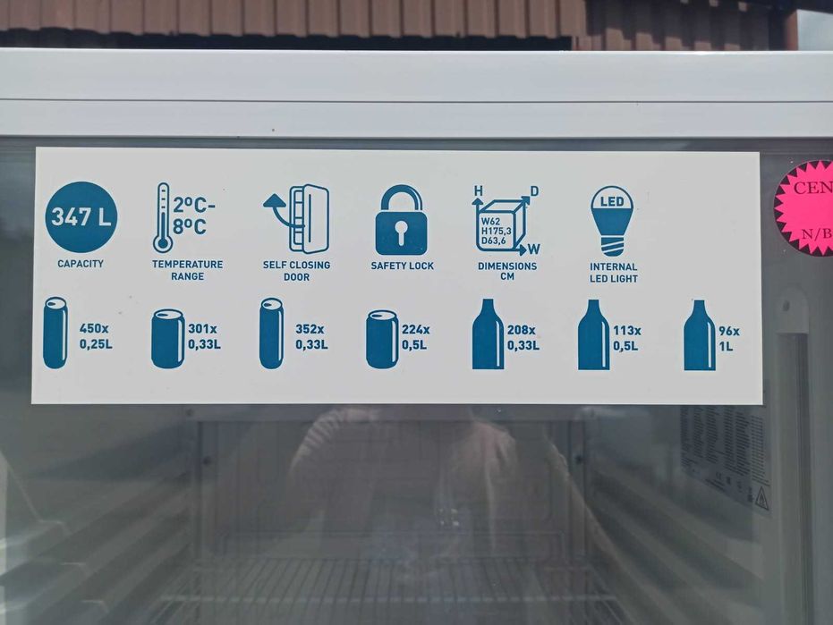 METRO Professional Lodówka na napoje z 2 szklanymi drzwiami, 347 l