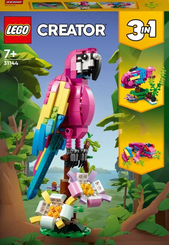 HIT! Różowa PAPUGA LEGO Creator 3w1 Mega ZESTAW Żaba Ryba RUCHOMA