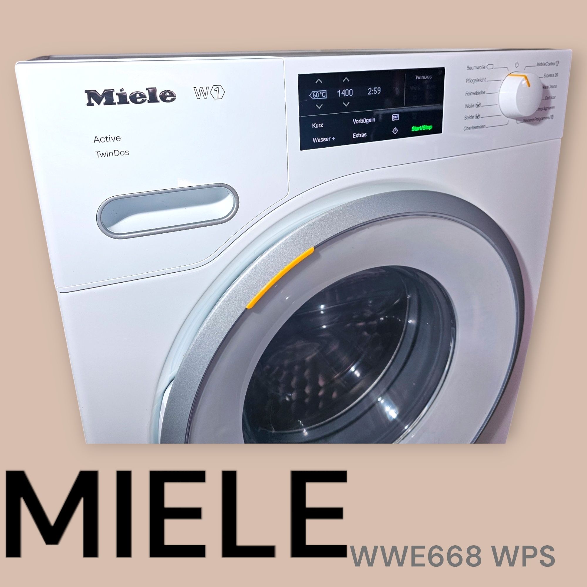 Pralka Miele WWE668 WPS;  WiFi, TwinDos, CapDosing