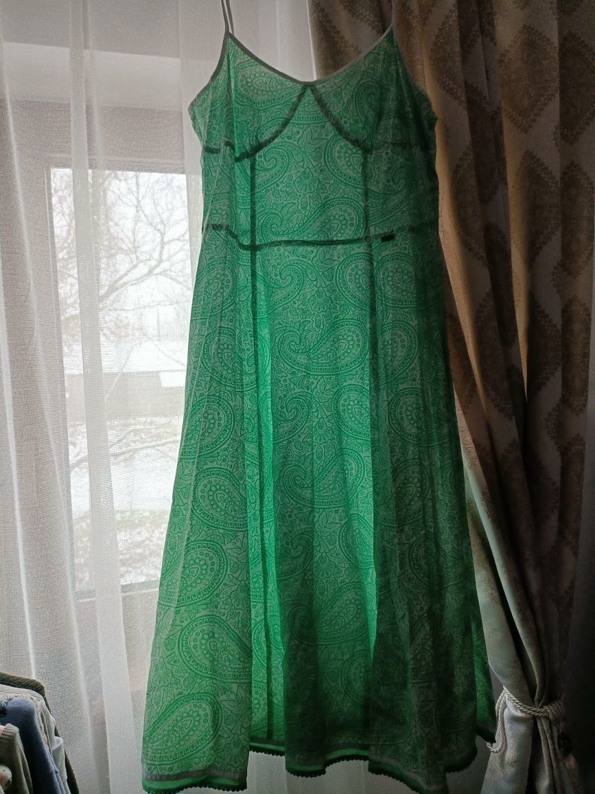 Sukienka midi Tommy Hilfiger biało-zielona roz. 42