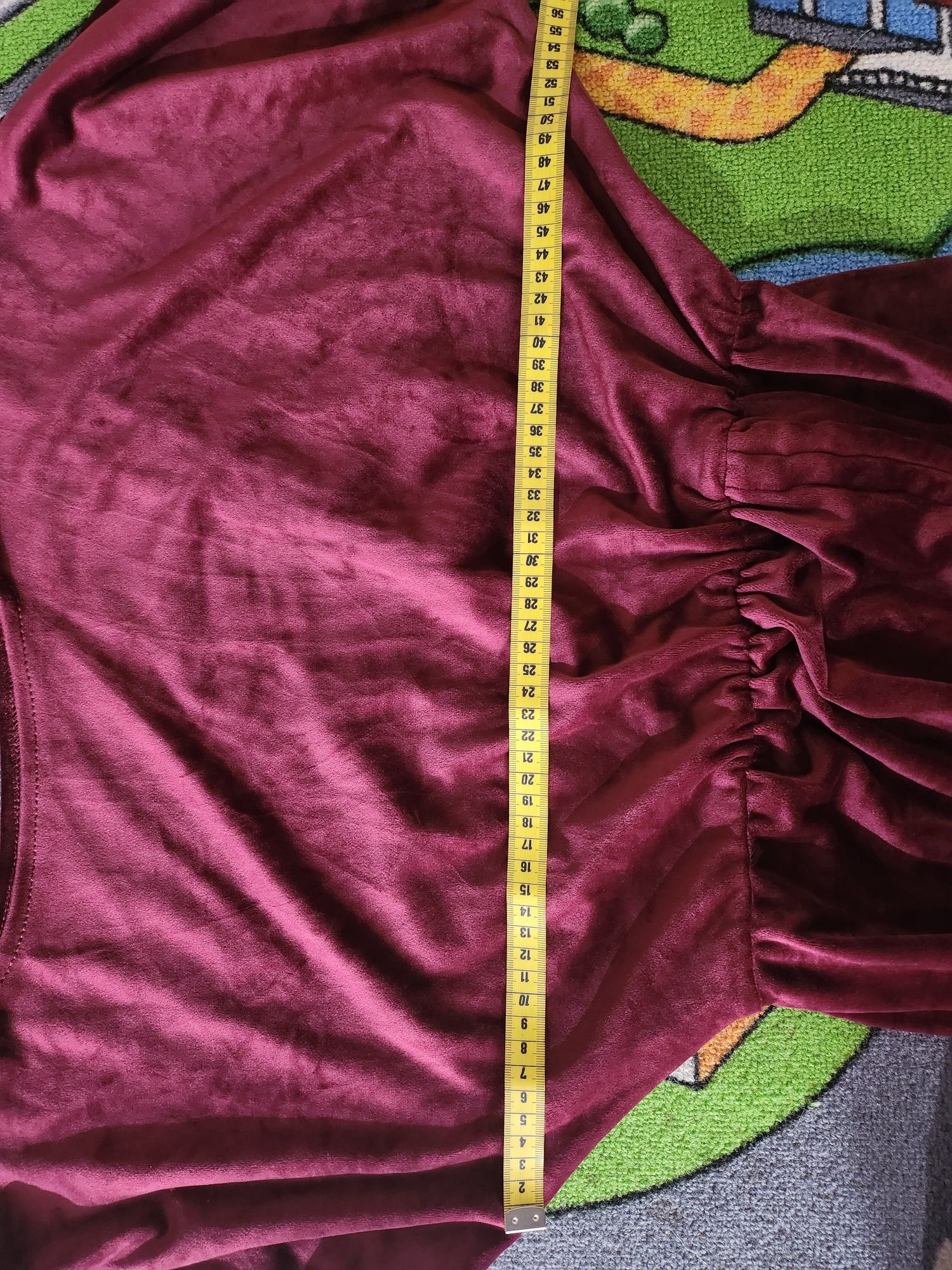 Bordowa krótka sukienka asymetryczna choker L 40 nowa