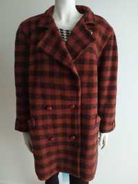 Eleganckie ciepły płaszcz dwurzędowy wełniany damski Vintage 46 Goldix