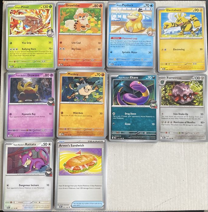 Pokemon Destined Rivals Complete Common, Uncommon, Holo Set 165 cards