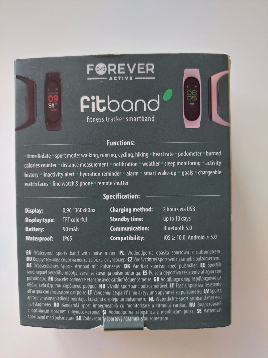 Fitband różowa forever active smartband