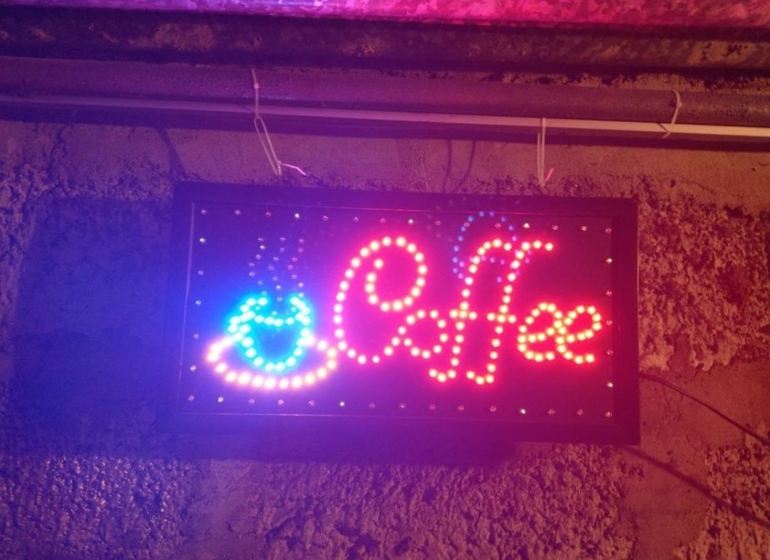 Tablica diodowa LED migająca świecąca napis Coffe reklama