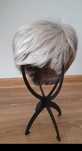 Peruka damska krótka, srebrny blond,57 cm