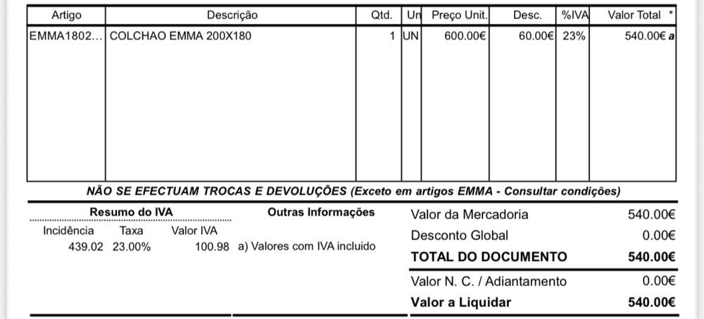 Colchao Emma Original 180x200