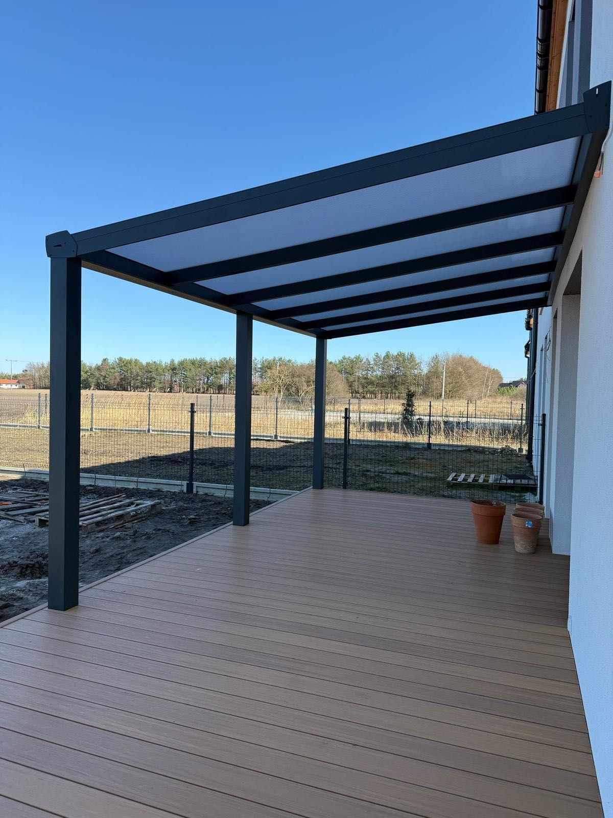Zadaszenie Aluminiowe z Poliwęglanem 16mm 500x350 Taras , CarPort 7016