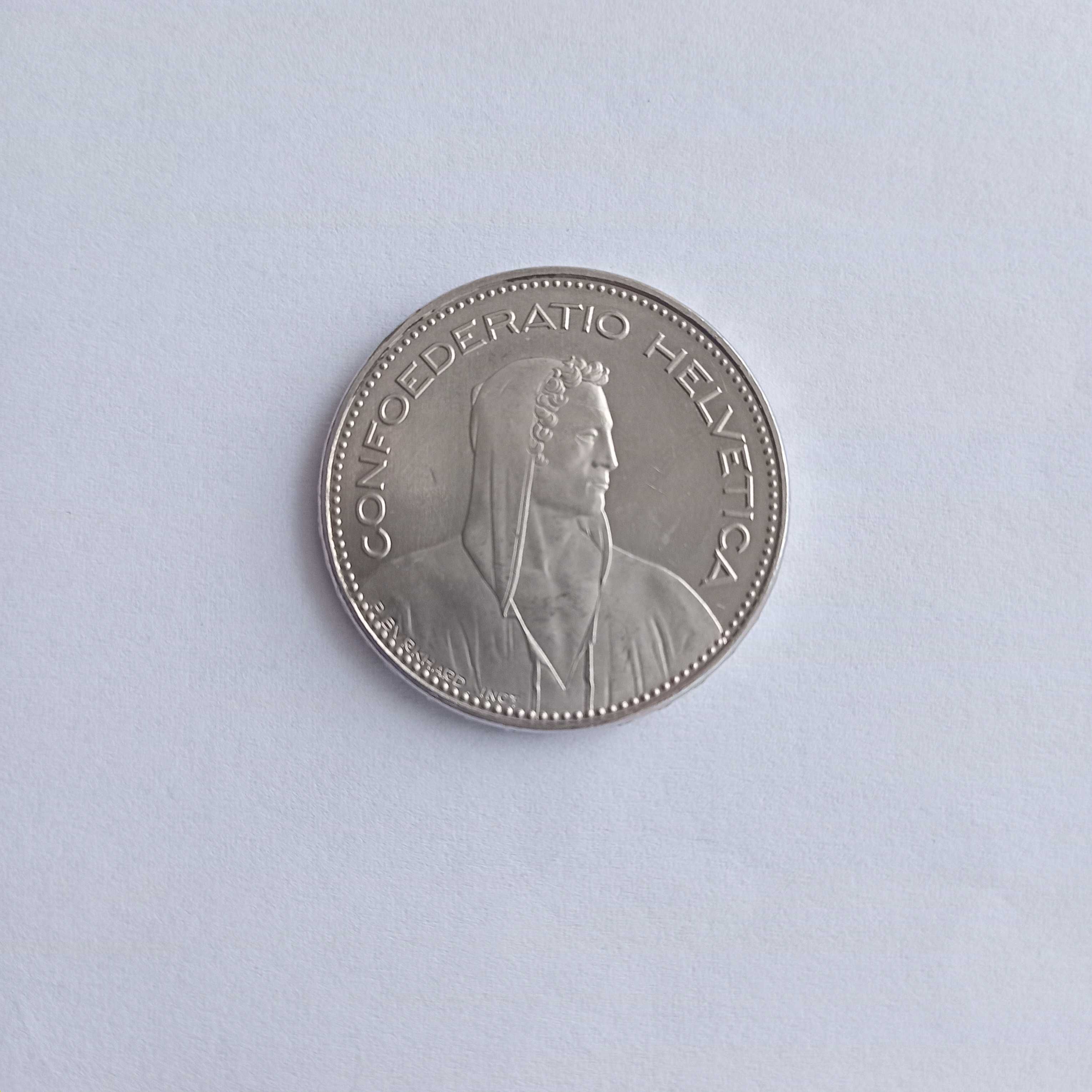 Монета 5FR швейцарія