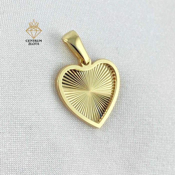 ZŁOTA zawieszka SERCE diamentowane zdobienie PRÓBA 585 (14K)