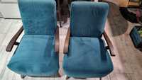 Komplet 2 Fotele PRL po Renowacji  kolor MORSKI  fotel