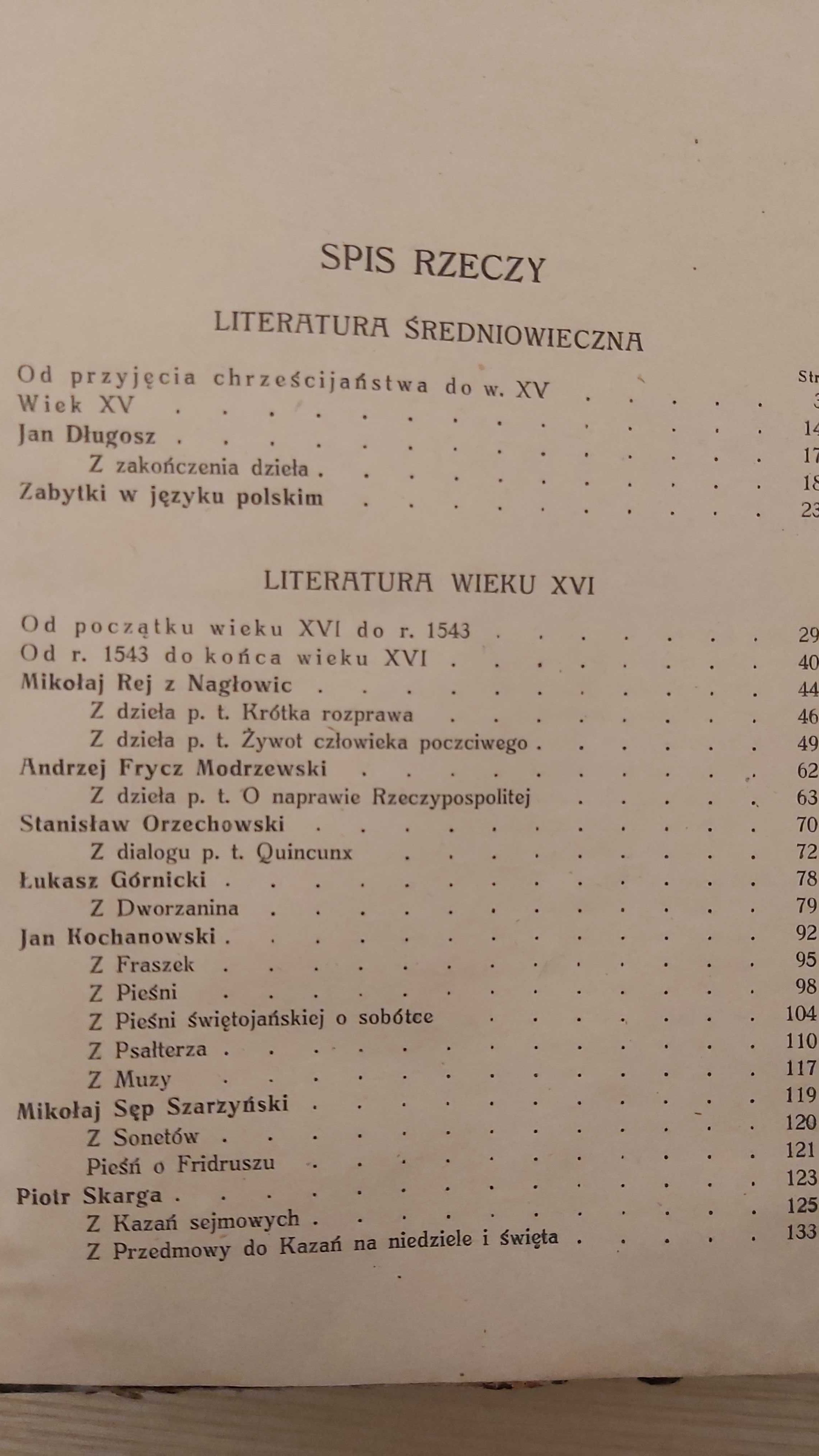 Wypisy dla klas wyższych 1923r., historia literatury, biały kruk