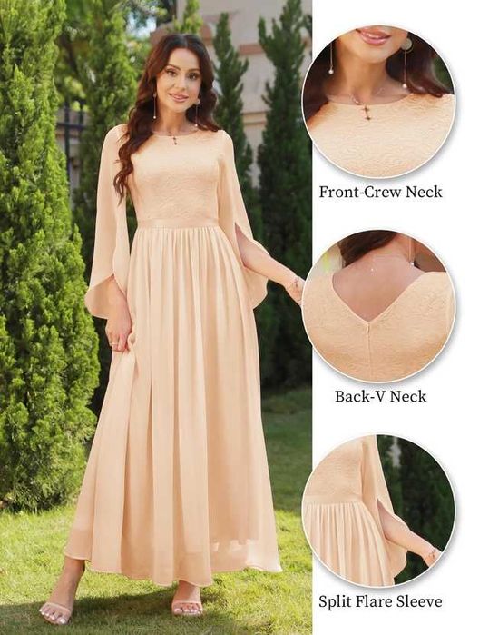 Платье торжественное свадебное, выпускное, бальное шифон кружево р.3XL