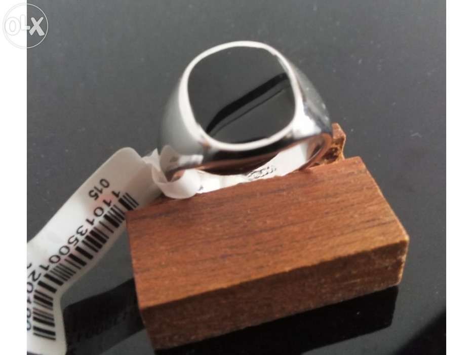 Anel Homem - ouro branco laminado de 18K