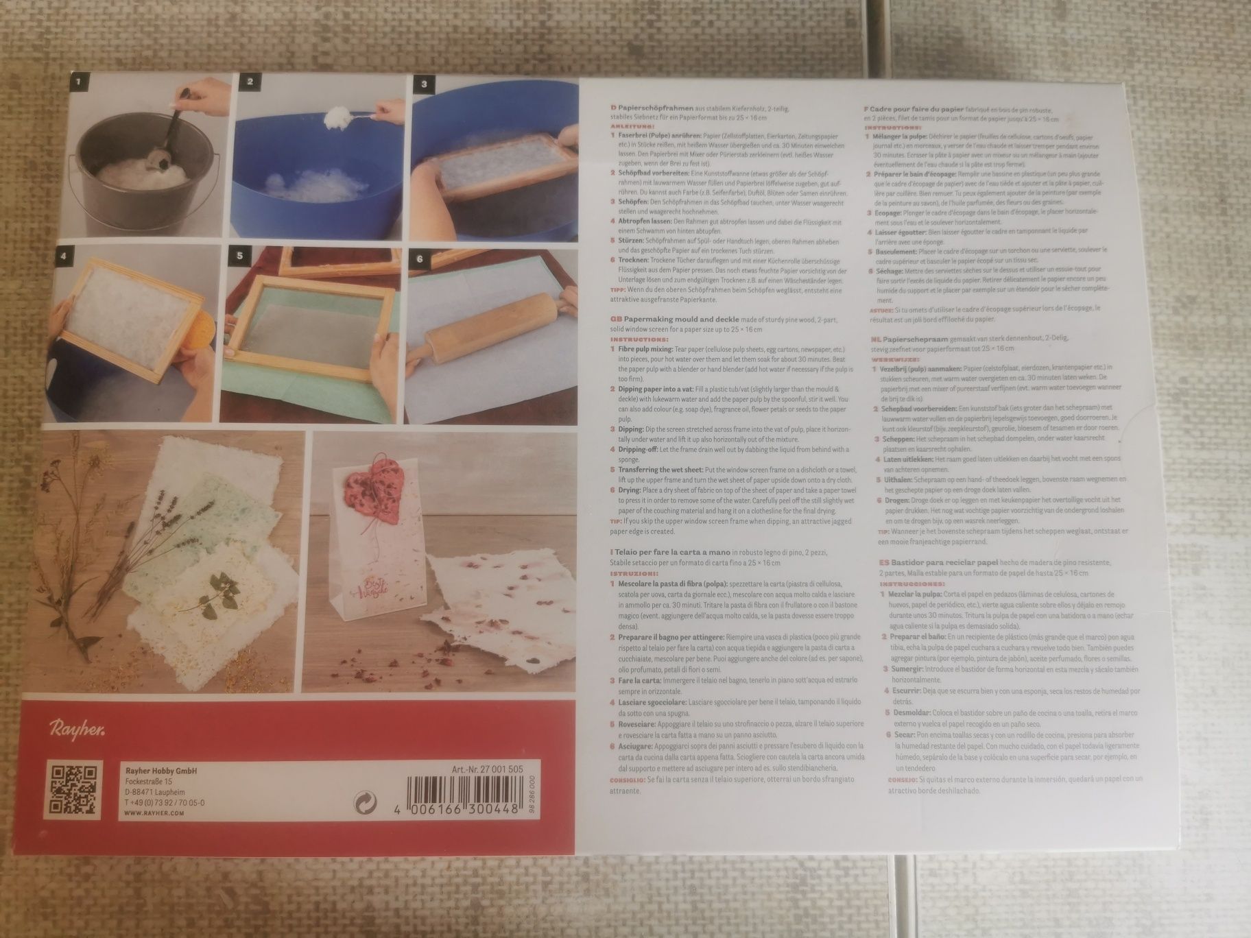 Zestaw DIY do robienia papieru