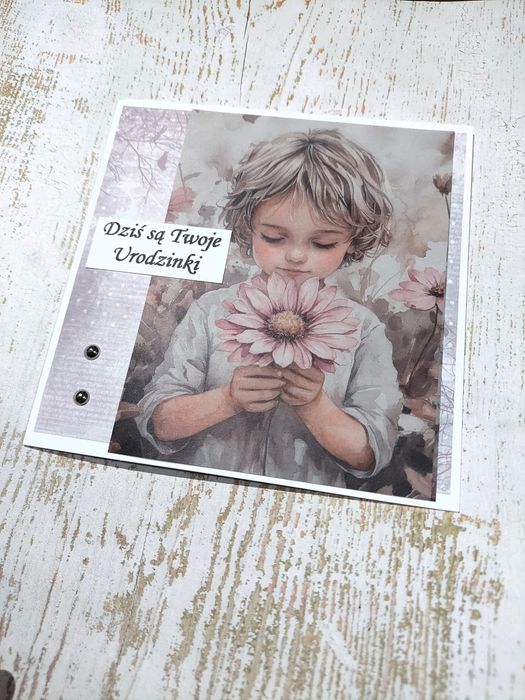 Ręcznie robiona kartka dla chłopca dziecięca