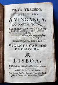 A VINGANÇA DO DOUTOR YOUNG 1788 TEATRO TRADUZIDO - RARO