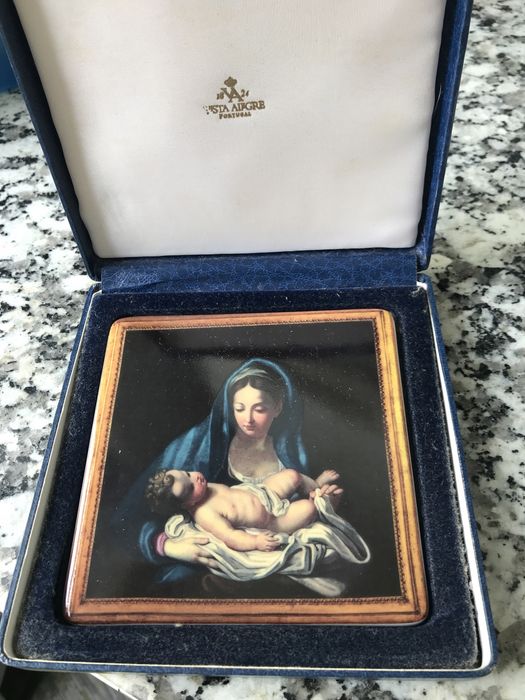 Mosaico c estojo Vista Alegre ed especial 2000-Virgem c menino