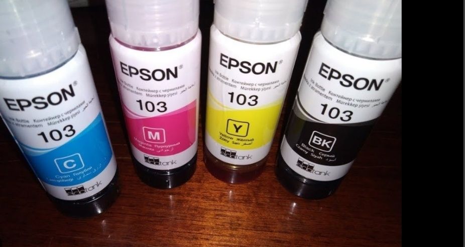 Пусті оригинальні контейнери Epson 103, бутылки, баночки от чернил