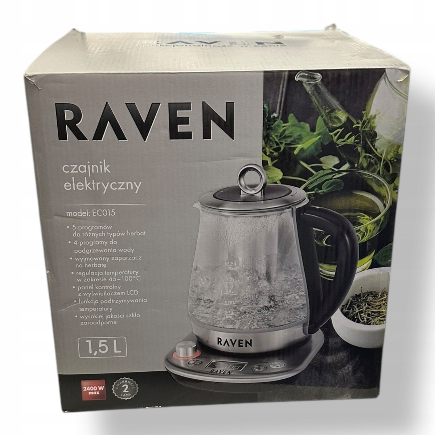 Czajnik Elektryczny Raven  1,5 L Srebrny