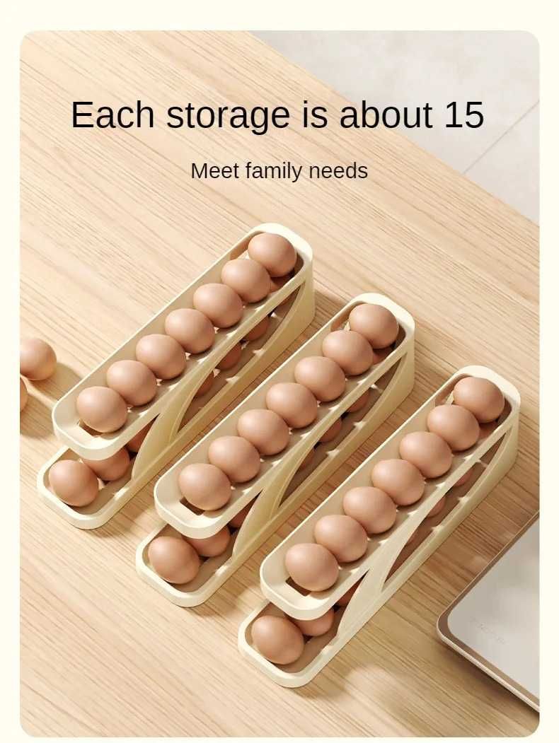 Organizador de Ovos com Rolagem Automática - Prático e Seguro!