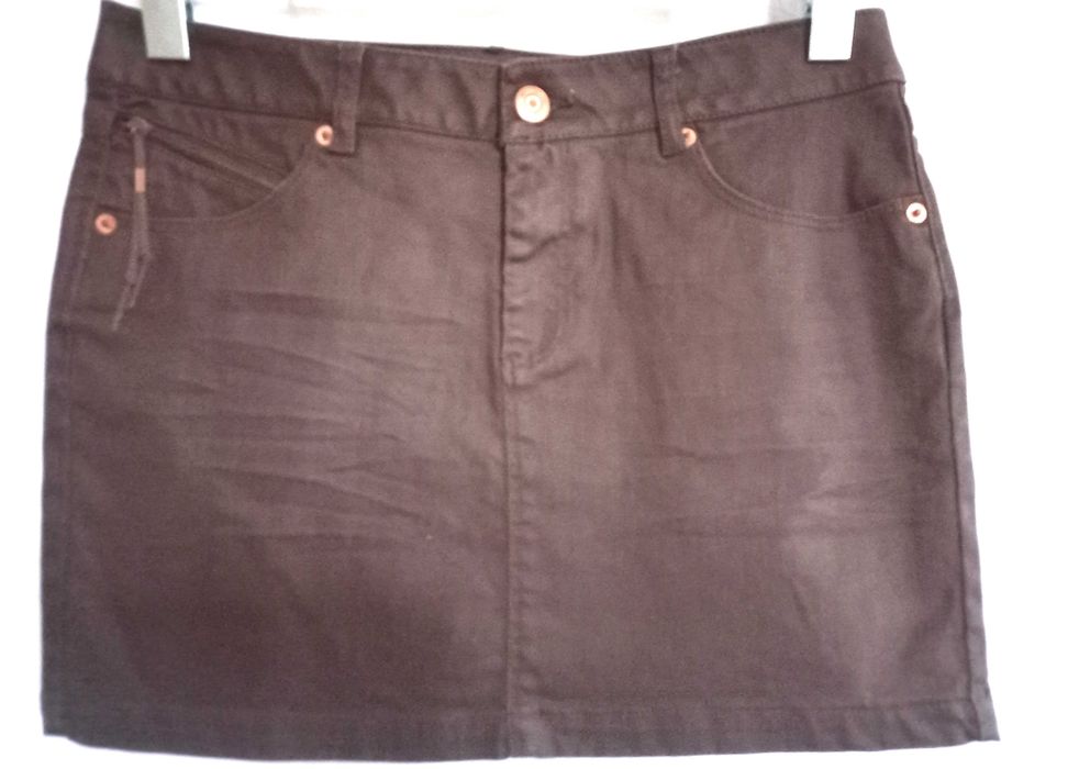 Spódnica brązowa MINI Jeans Woskowany r. 36 Lindex NOWA