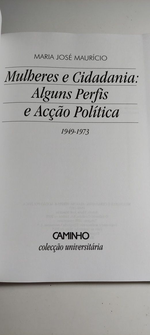 Mulheres e Cidadania: Alguns Perfis e Acção Política - Maria Maurício