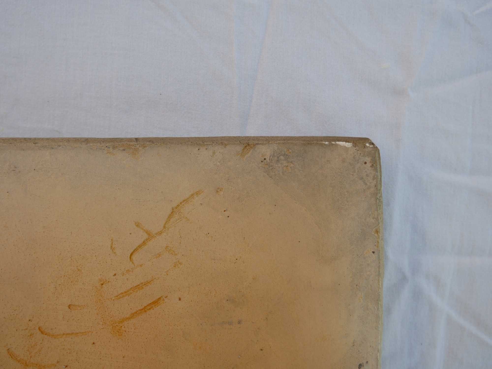 Obraz glina ceramiczna "Góralska chata", retro, PRL