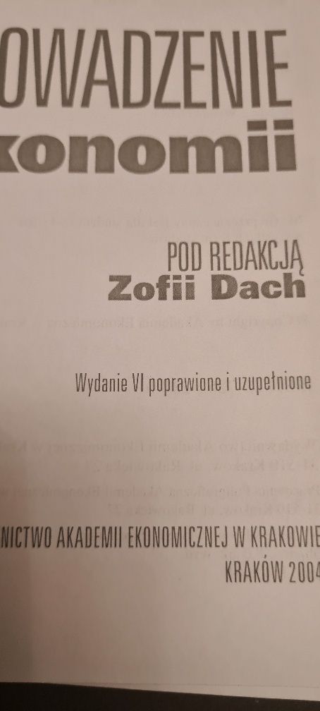 Wprowadzenie do ekonomii Zofia Dach wyd. 4