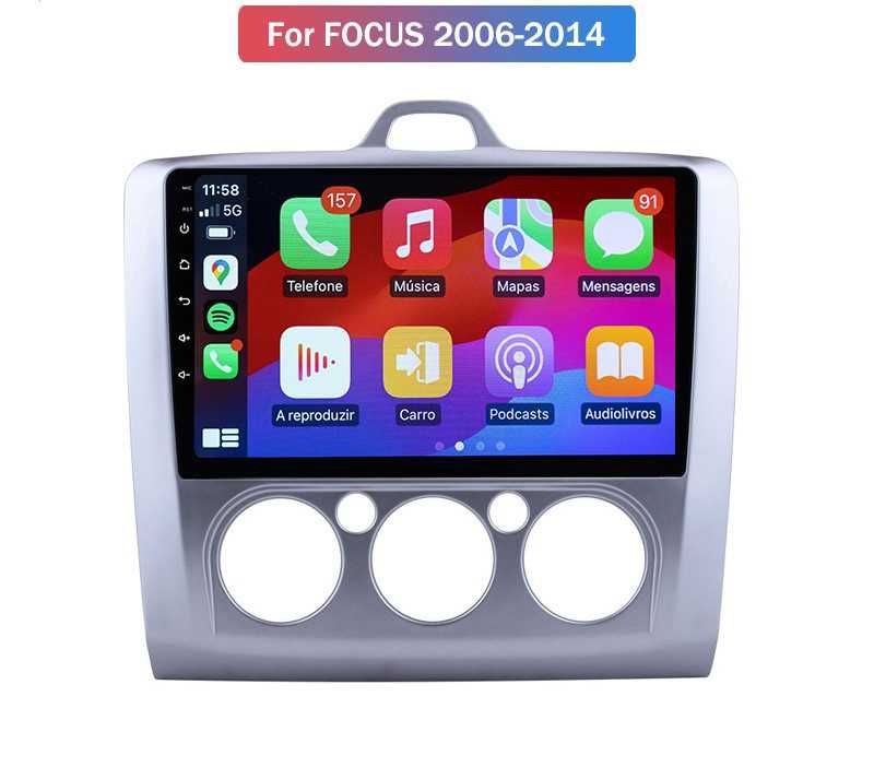 AutoRadio P/ Ford Focus-Android 13 Carplay Android Auto/Montagem