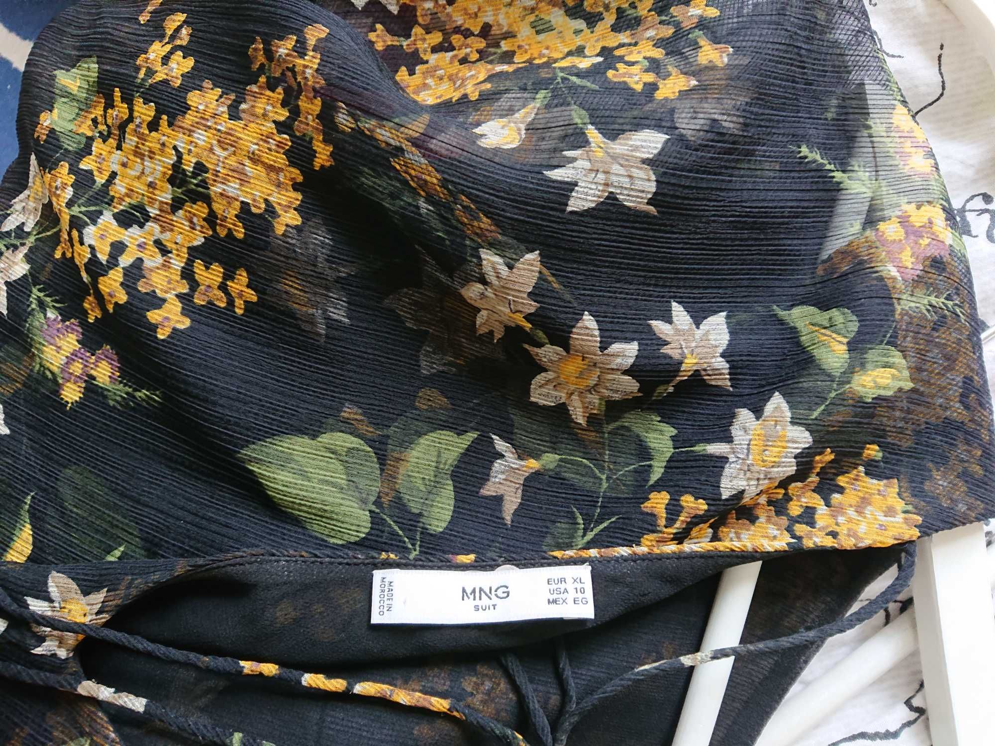 Mango nowa bluzka tunika szyfonowa XL