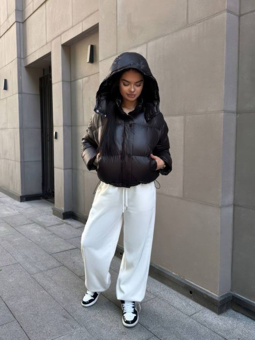 Тепла Куртка-бомбер оверсайз на осінь/зиму. Жіноча Дутик. Нова. Якість