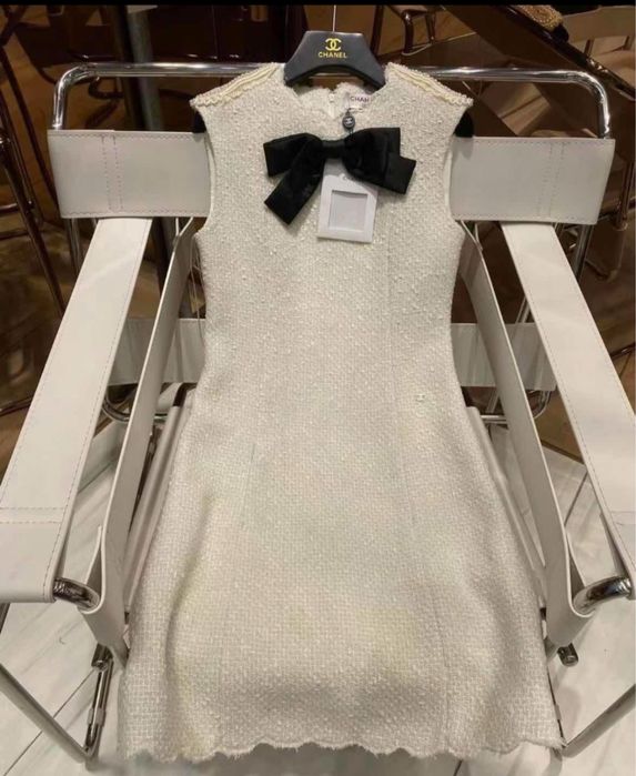 Sukienka chanel dzianina ecru M