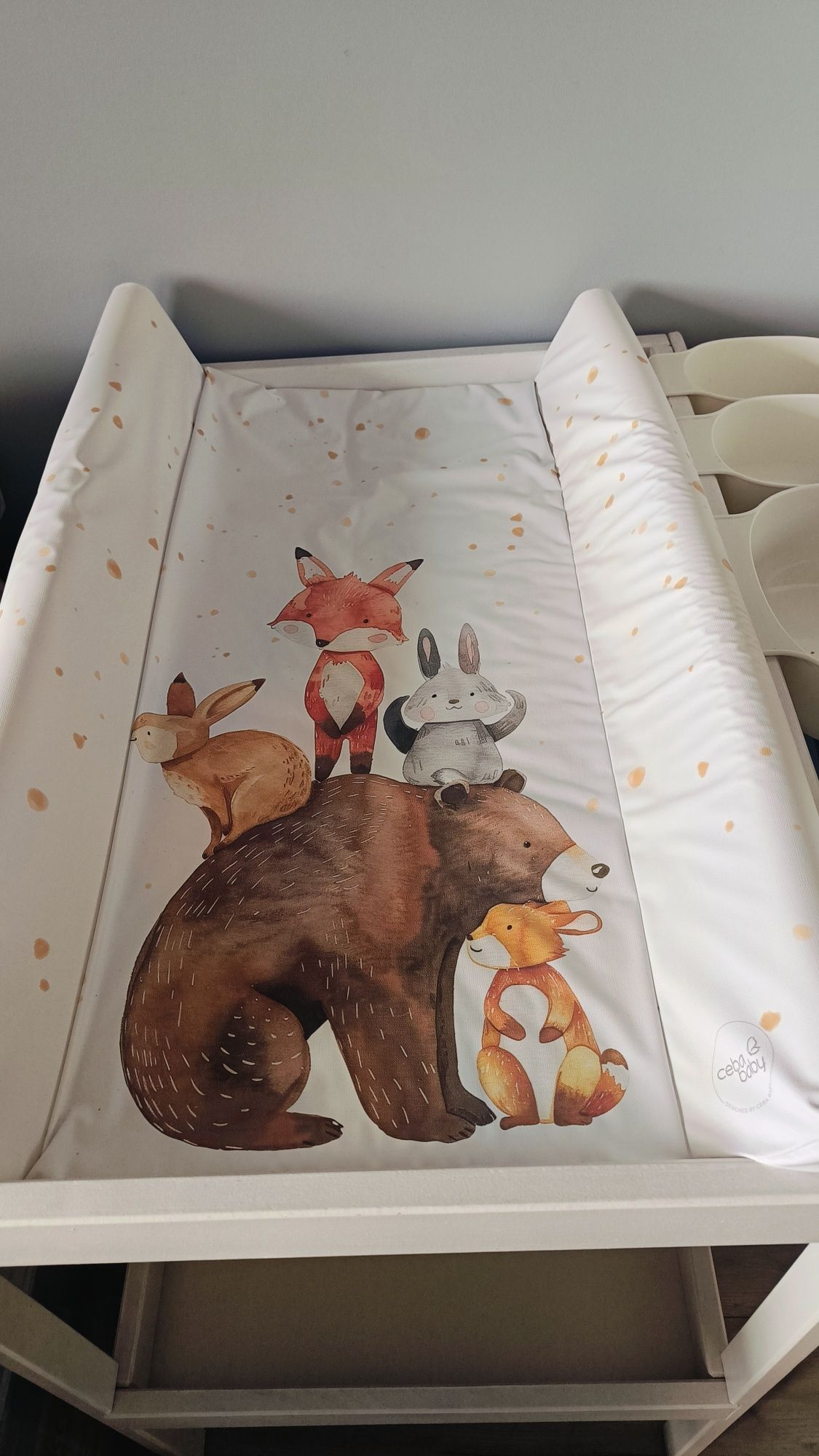 Przewijak ikea + organizery i mata