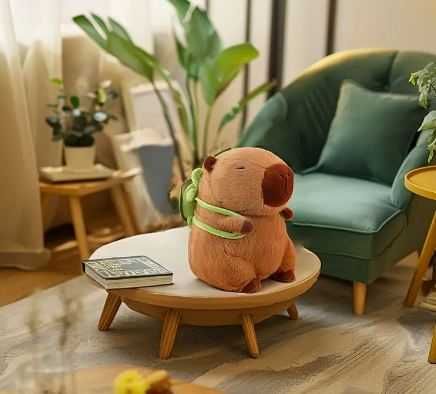 Piękny Prezent Kapibara z Plecakiem Żółwiem  Miś Pluszak