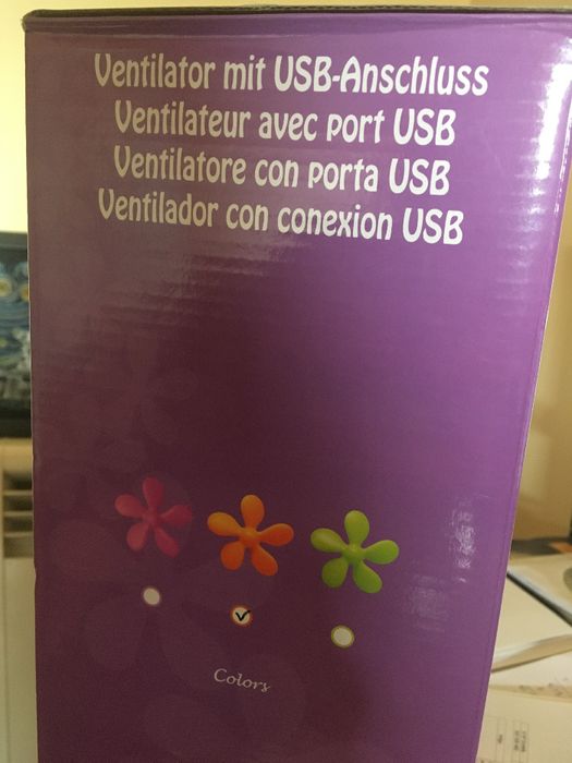 Ventoínha colorida com porta USB