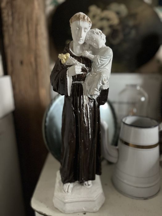 Stara figurka święty Antoni,  Józef z dzieciątkiem