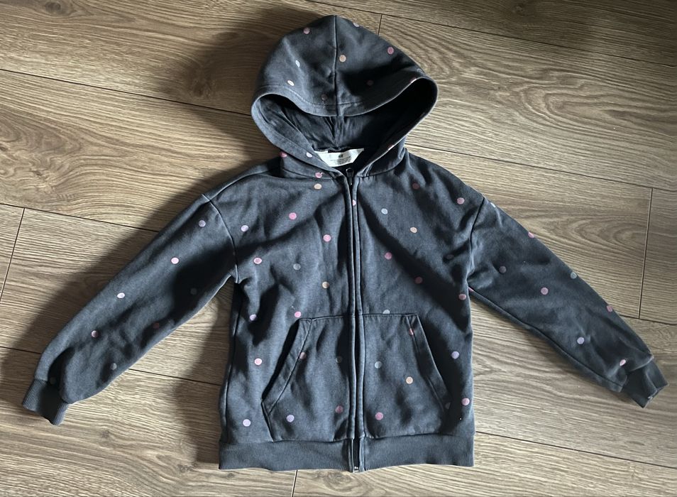 Bluza z kapturem zapinaną H&M kropki