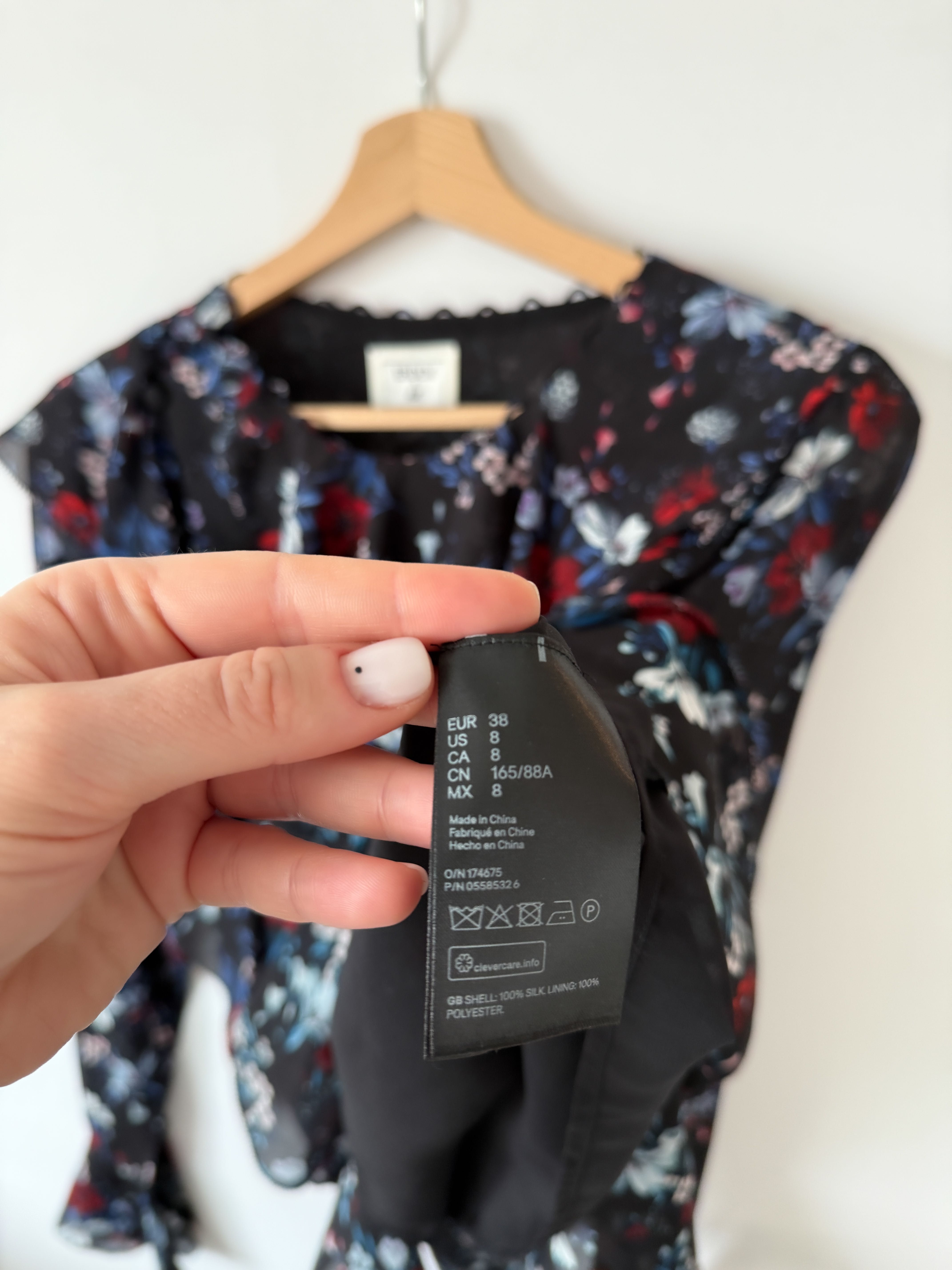 Erdem x H&M jedwabna bluzka w kwiatki falbanki coquette old money M