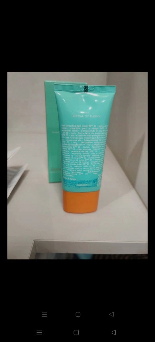 The rituals of karma sun face cream spf 30