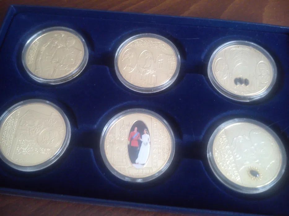 Kolekcja medali "Kate i William" 6 sztuk + futerał