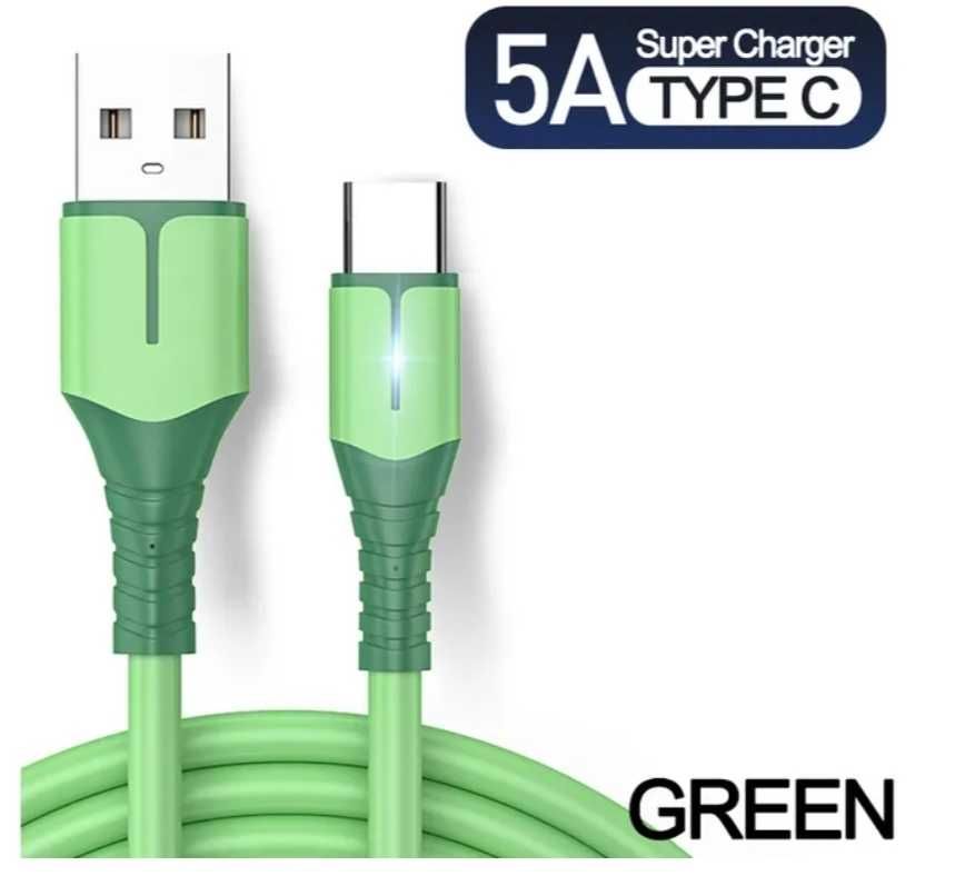 USB кабель швидкого заряду з підсвіткою 5A 1,5м