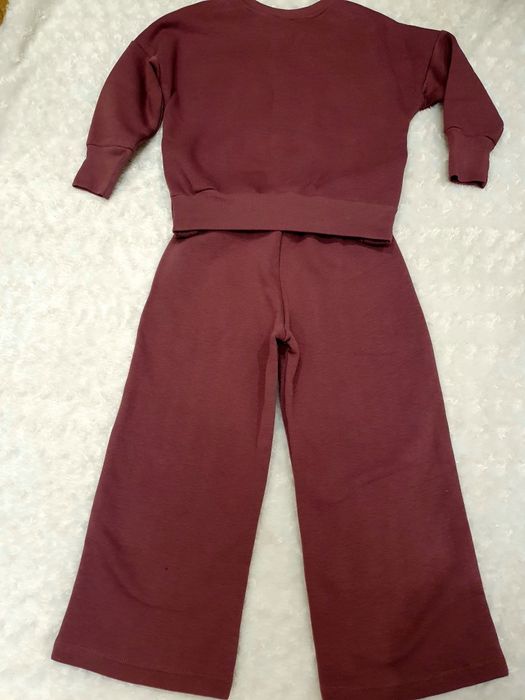 НОВИЙ!Преміум теплий костюм для ДІВЧИНКИ(Світшот+широкі штани палаццо)