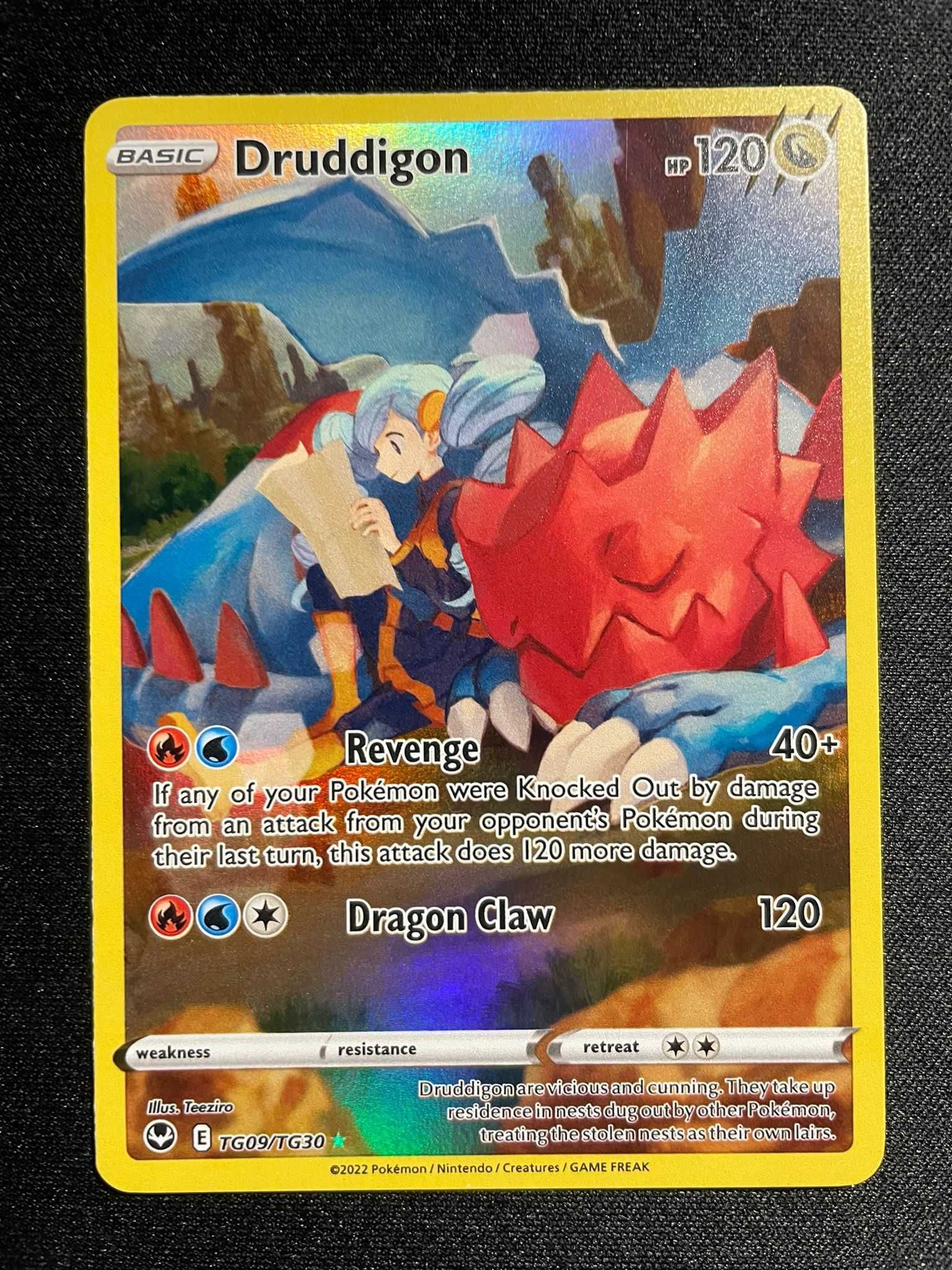 Carta Pokémon Druddigon Silver Tempest TG09/TG30