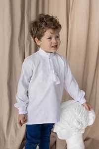Koszula haftowana chłopięca dla niemowlaczka  biała r.80